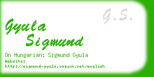 gyula sigmund business card